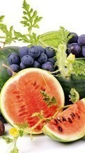 New mobile wallpapers - free download. Watermelons, Food, Fruits, Grapes picture and image for mobile phones.