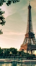 New mobile wallpapers - free download. Architecture, Eiffel Tower, Sky, Clouds, Landscape picture and image for mobile phones.