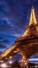 New mobile wallpapers - free download. Architecture, Eiffel Tower, Night, Landscape picture and image for mobile phones.