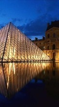 New mobile wallpapers - free download. Architecture, Cities, Paris, Landscape, Louvre picture and image for mobile phones.