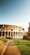 New mobile wallpapers - free download. Architecture, Colosseum, Landscape, Sun picture and image for mobile phones.