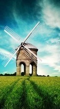 New 240x400 mobile wallpapers Landscape, Grass, Fields, Sky, Architecture free download.