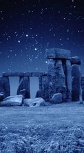 New mobile wallpapers - free download. Architecture, Night, Landscape, Stonehenge, Stars picture and image for mobile phones.