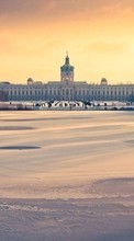 New mobile wallpapers - free download. Architecture, Landscape, Sunset, Winter picture and image for mobile phones.