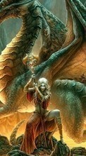 New mobile wallpapers - free download. Humans, Girls, Fantasy, Art, Dragons picture and image for mobile phones.