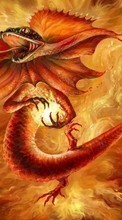 New mobile wallpapers - free download. Animals, Art, Dragons, Fire picture and image for mobile phones.