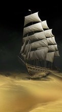 New mobile wallpapers - free download. Art, Ships, Sand, Desert, Transport picture and image for mobile phones.