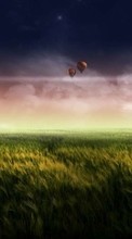New mobile wallpapers - free download. Landscape, Grass, Fields, Sky, Art picture and image for mobile phones.