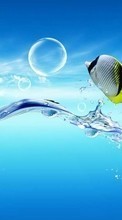 New mobile wallpapers - free download. Animals, Water, Art, Bubbles, Fishes picture and image for mobile phones.