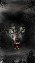 New mobile wallpapers - free download. Animals, Wolfs, Art picture and image for mobile phones.