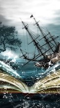 Art photo,Fantasy,Ships,Sea for HTC Desire V