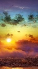 New mobile wallpapers - free download. Art photo, Sea, Sky, Clouds, Nature, Rainbow, Sun picture and image for mobile phones.