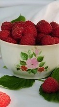New mobile wallpapers - free download. Cups, Food, Berries, Raspberry, Objects picture and image for mobile phones.