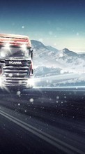 New mobile wallpapers - free download. Auto, Roads, Mountains, Trucks, Transport, Winter picture and image for mobile phones.