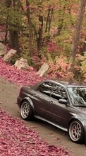 New mobile wallpapers - free download. Auto, Roads, Leaves, Autumn, Subaru, Transport picture and image for mobile phones.