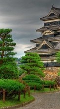 New mobile wallpapers - free download. Asia, Trees, Landscape, Pine, Castles picture and image for mobile phones.