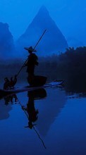 New mobile wallpapers - free download. Asia, Boats, People, Landscape, Rivers, Pictures picture and image for mobile phones.
