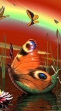 New mobile wallpapers - free download. Butterflies, Insects, Drawings picture and image for mobile phones.