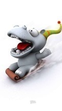 New mobile wallpapers - free download. Hippos, Humor, Animals, Winter picture and image for mobile phones.