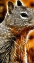 New mobile wallpapers - free download. Animals, Squirrel, Drawings picture and image for mobile phones.
