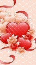 New mobile wallpapers - free download. Flowers, Background, Love, Hearts picture and image for mobile phones.