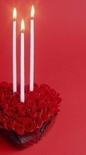 Holidays, Roses, Hearts, Objects, Valentine&#039;s day, Candles, Postcards for HTC Desire Z