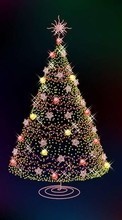 New mobile wallpapers - free download. Holidays, Trees, New Year, Fir-trees, Christmas, Xmas, Drawings picture and image for mobile phones.