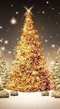 New mobile wallpapers - free download. Holidays, Winter, Trees, New Year, Snow, Fir-trees, Christmas, Xmas picture and image for mobile phones.