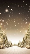 New mobile wallpapers - free download. Trees, Fir-trees, Landscape, Snow, Winter picture and image for mobile phones.