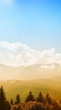 New mobile wallpapers - free download. Trees, Mountains, Sky, Clouds, Landscape picture and image for mobile phones.