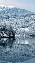 New mobile wallpapers - free download. Trees, Mountains, Landscape, Rivers, Winter picture and image for mobile phones.