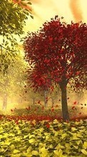 New mobile wallpapers - free download. Landscape, Trees, Autumn, Leaves picture and image for mobile phones.