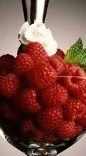 New mobile wallpapers - free download. Fruits, Food, Dessert, Raspberry, Berries picture and image for mobile phones.