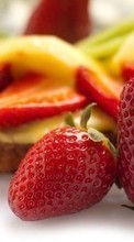 New mobile wallpapers - free download. Dessert, Food, Berries, Strawberry picture and image for mobile phones.