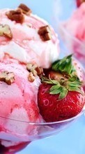 New mobile wallpapers - free download. Dessert, Food, Strawberry, Ice cream picture and image for mobile phones.