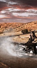 New mobile wallpapers - free download. Girls, Roads, People, Motorcycles, Transport picture and image for mobile phones.