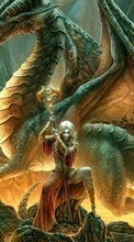 New mobile wallpapers - free download. Girls, Dragons, Fantasy picture and image for mobile phones.
