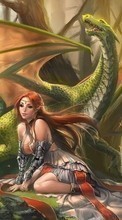 New mobile wallpapers - free download. Girls, Dragons, Fantasy, People picture and image for mobile phones.