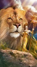 New 1024x768 mobile wallpapers Girls, Fantasy, Lions, People free download.