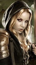 New mobile wallpapers - free download. Girls, Fantasy, People, Swords picture and image for mobile phones.