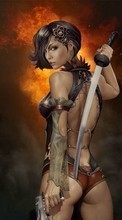 New mobile wallpapers - free download. Girls, Fantasy, People, Swords, Weapon picture and image for mobile phones.