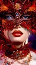 New mobile wallpapers - free download. Girls,People,Masks picture and image for mobile phones.