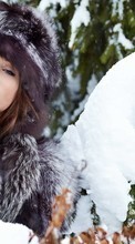 New mobile wallpapers - free download. Girls, People, Snow, Winter picture and image for mobile phones.