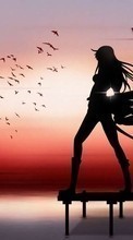 New 540x960 mobile wallpapers Humans, Girls, Sunset, Art free download.