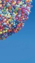 New mobile wallpapers - free download. Houses,Background,Balloons picture and image for mobile phones.