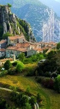 New mobile wallpapers - free download. Houses,Mountains,Landscape picture and image for mobile phones.