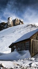 New mobile wallpapers - free download. Houses,Mountains,Landscape,Snow picture and image for mobile phones.