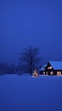 New mobile wallpapers - free download. Houses, New Year, Landscape, Holidays, Christmas, Xmas, Snow, Winter picture and image for mobile phones.