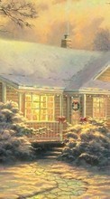 Houses, New Year, Landscape, Pictures, Christmas, Xmas, Winter for Sony Xperia SL