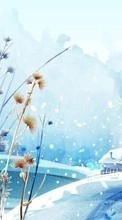 New mobile wallpapers - free download. Houses, Landscape, Plants, Pictures, Snow, Winter picture and image for mobile phones.